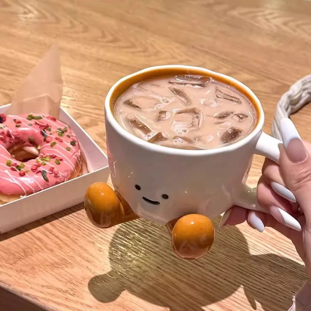 Cute Cartoons Ceramic Mug，Creative Coffee Milk Tea Water Cup Breakfast Cup Mugs，Drinkware Kitchen Cup，Birthday Gift