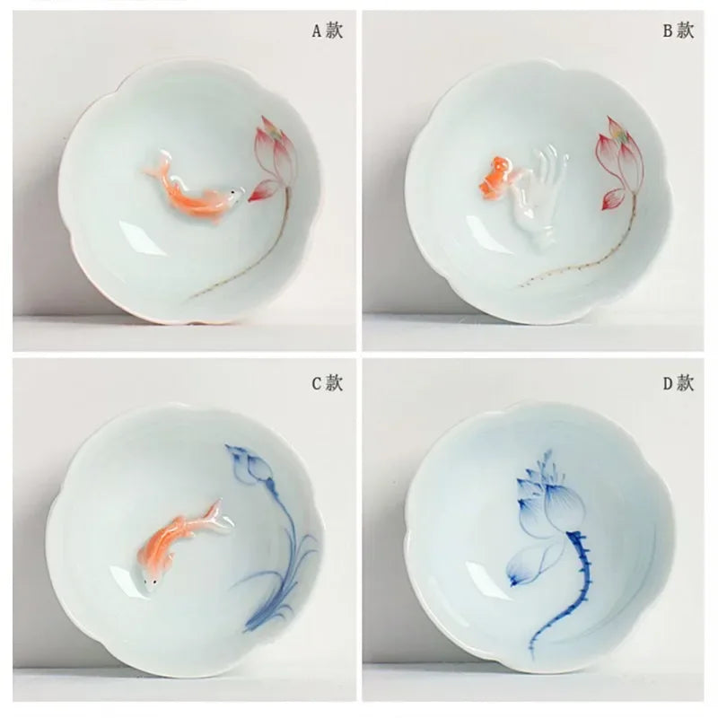 50ml Hand-painted Ceramic Teacups Pu 'er Tea Sets Household Portable Tea Bowls Custom Master Cup Chinese Tea Sets Accessories