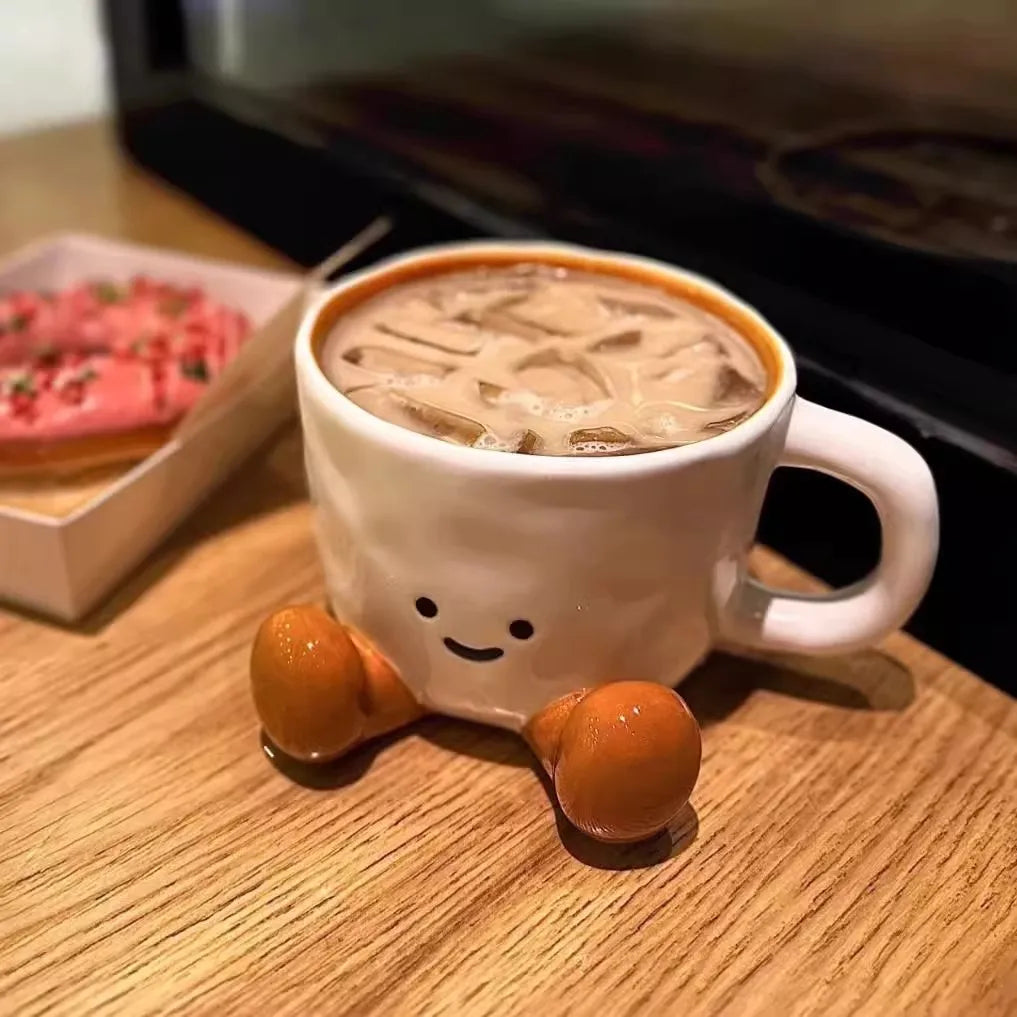 Cute Cartoons Ceramic Mug，Creative Coffee Milk Tea Water Cup Breakfast Cup Mugs，Drinkware Kitchen Cup，Birthday Gift