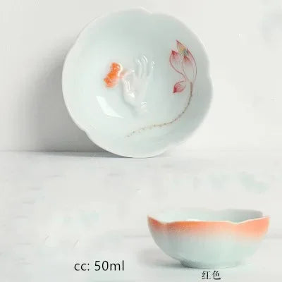 50ml Hand-painted Ceramic Teacups Pu 'er Tea Sets Household Portable Tea Bowls Custom Master Cup Chinese Tea Sets Accessories