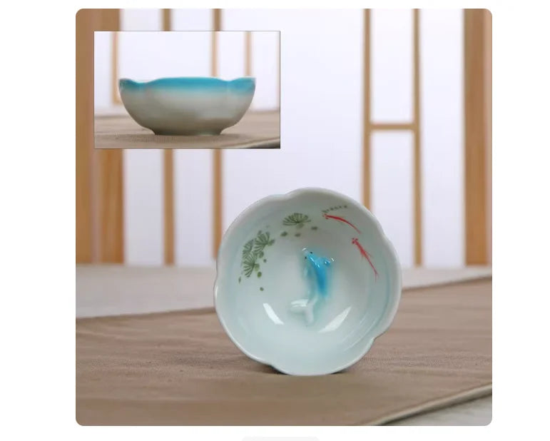 50ml Hand-painted Ceramic Teacups Pu 'er Tea Sets Household Portable Tea Bowls Custom Master Cup Chinese Tea Sets Accessories