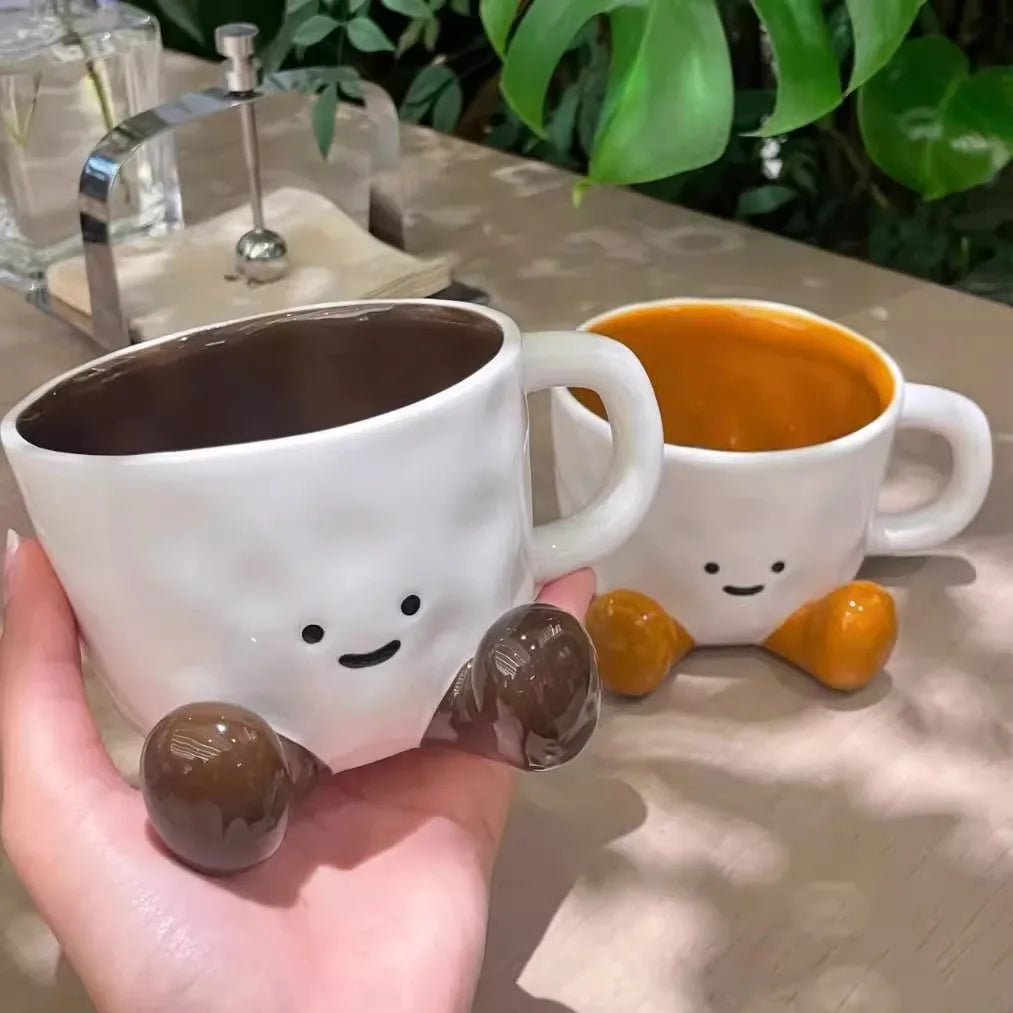 Cute Cartoons Ceramic Mug，Creative Coffee Milk Tea Water Cup Breakfast Cup Mugs，Drinkware Kitchen Cup，Birthday Gift