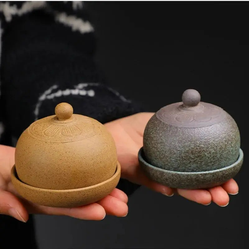 Creative Ceramic Round Small Coffee Cup With Saucer 5oz 150ml Retro Tea Coffee Cup