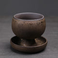 Creative Ceramic Round Small Coffee Cup With Saucer 5oz 150ml Retro Tea Coffee Cup