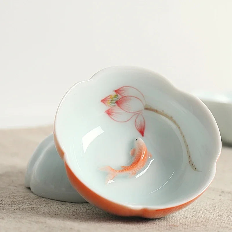 50ml Hand-painted Ceramic Teacups Pu 'er Tea Sets Household Portable Tea Bowls Custom Master Cup Chinese Tea Sets Accessories
