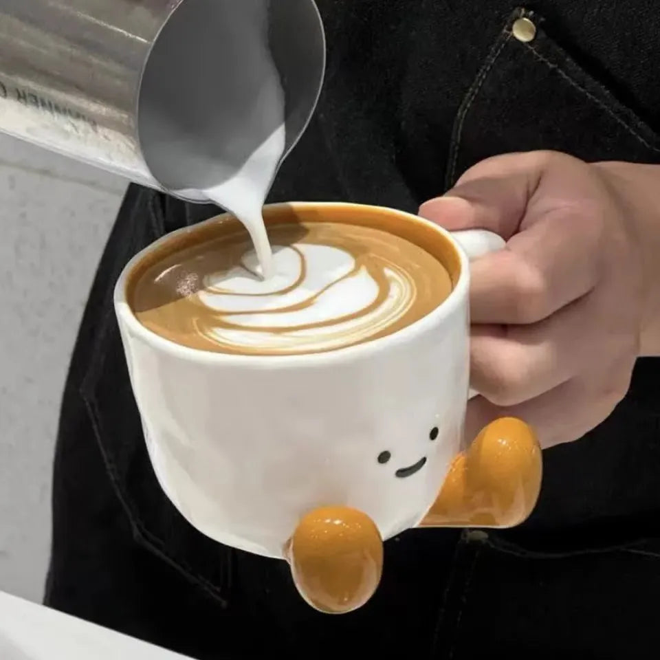 Cute Cartoons Ceramic Mug，Creative Coffee Milk Tea Water Cup Breakfast Cup Mugs，Drinkware Kitchen Cup，Birthday Gift