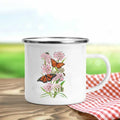 Creative Drink Coffee Mug Flower Butterfly Print Enamel Mugs Kids Cup Personalized Gift Cups for Coffee and Tea Drinkware Cupshe