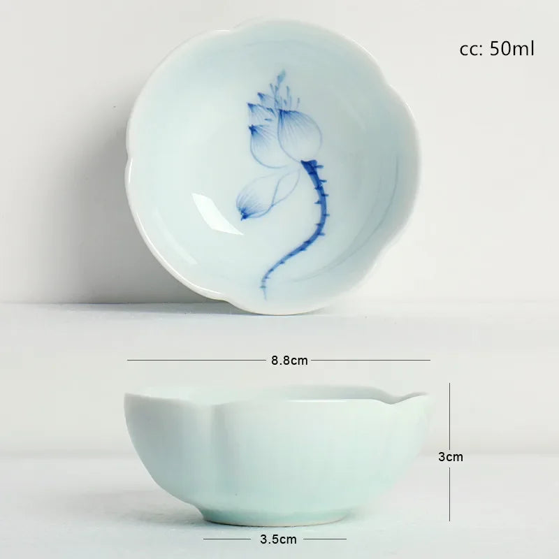 50ml Hand-painted Ceramic Teacups Pu 'er Tea Sets Household Portable Tea Bowls Custom Master Cup Chinese Tea Sets Accessories