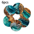 6 Blue Ocean-Style Round Silicone Coasters For Coffee Cups And Teacups,Decorative, Durable, Heat-Resistant