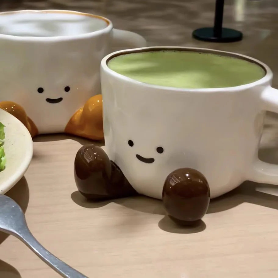 Cute Cartoons Ceramic Mug，Creative Coffee Milk Tea Water Cup Breakfast Cup Mugs，Drinkware Kitchen Cup，Birthday Gift