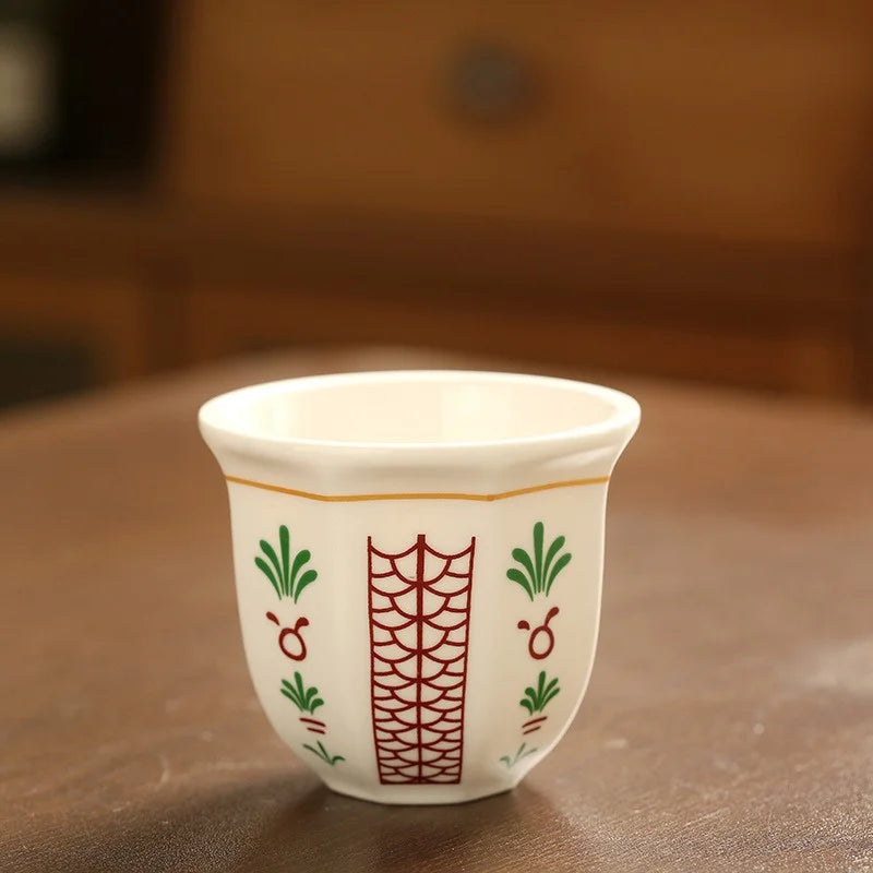 180ml/250ml Coffee Cups Ceramics Teacups Flower Pattern Anti-scald Latte Art Espresso Mugs Hand Held Cappuccino Mugs Xmas Gift