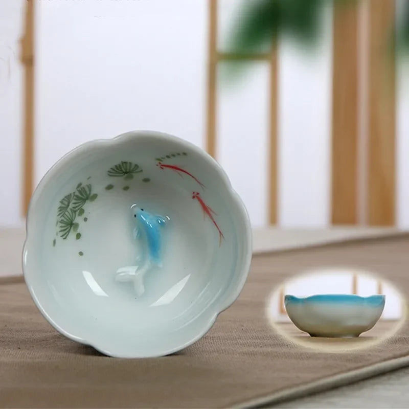 50ml Hand-painted Ceramic Teacups Pu 'er Tea Sets Household Portable Tea Bowls Custom Master Cup Chinese Tea Sets Accessories